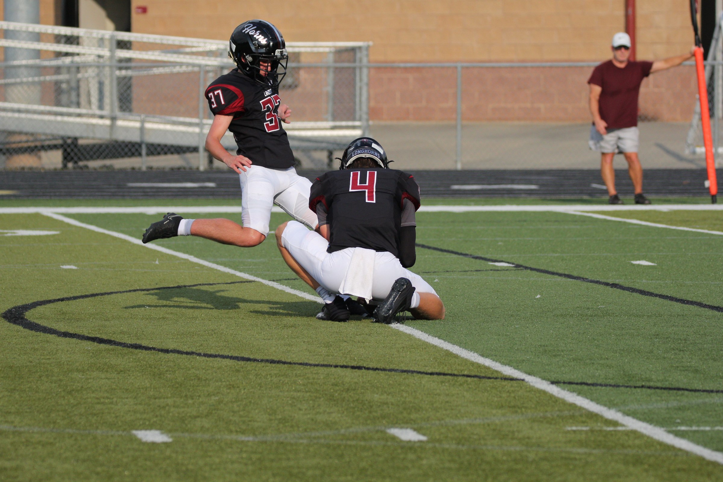 Kicker mid-kick