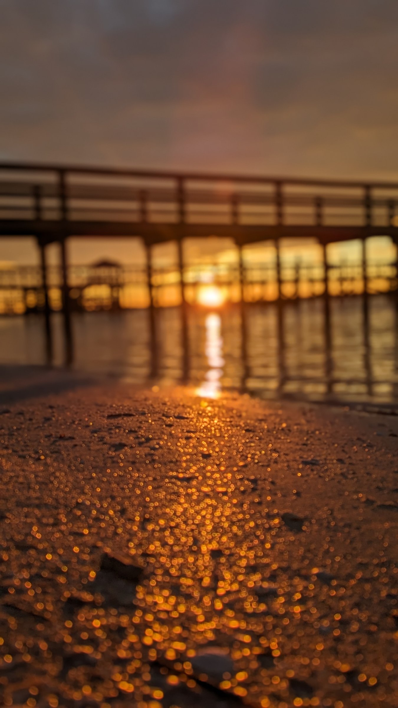Sunset over a pier