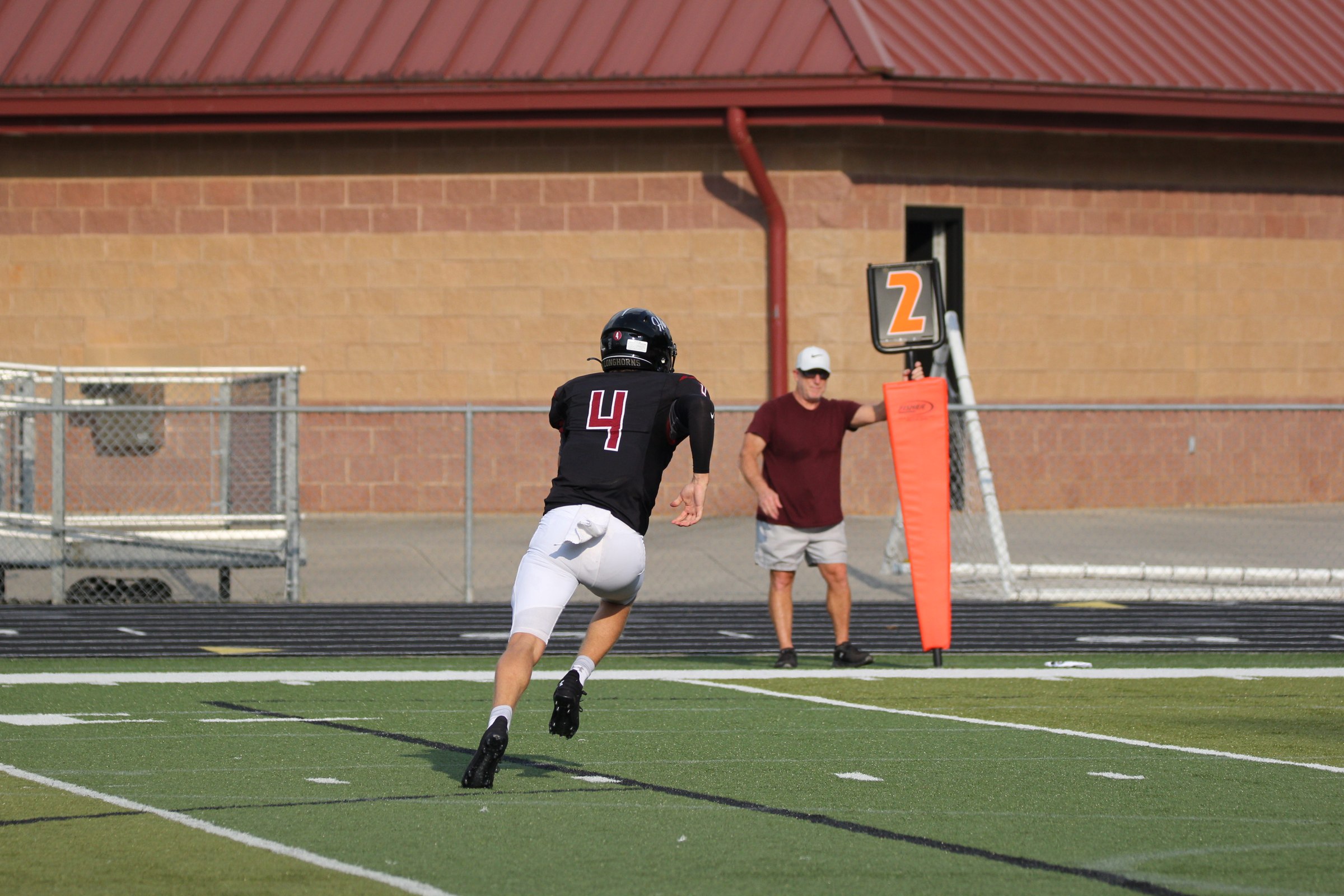 Player sprinting downfield